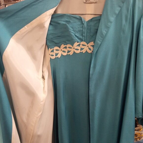 2pc Vintage Lilli Diamond strapless dress with matching coat - Picture 3 of 5